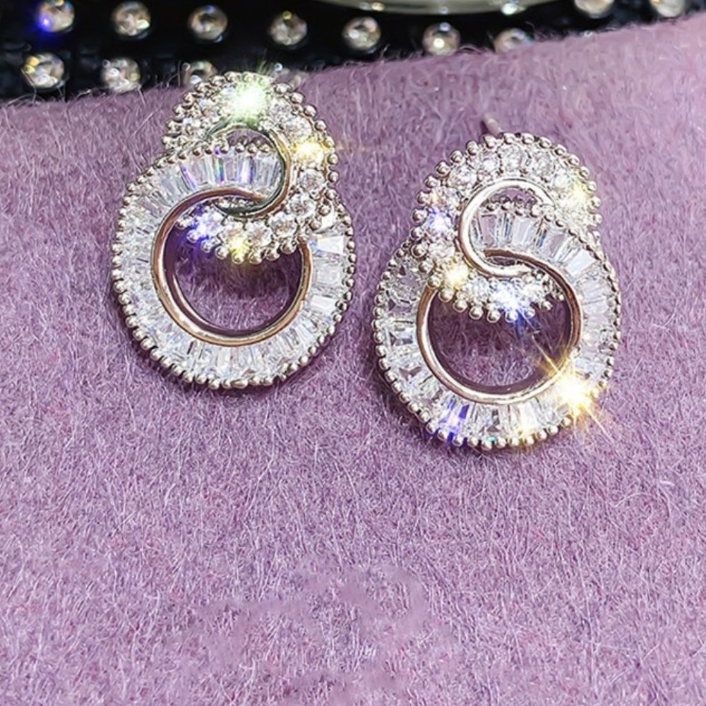 😍Swarovski Stones Double Circle Earrings